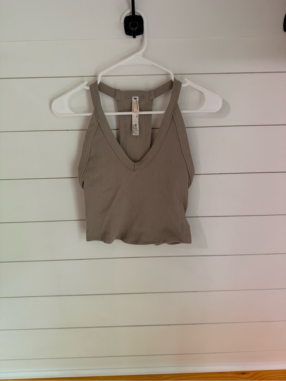 FP Movement by Free People Taupe V-Neck Cropped Tank